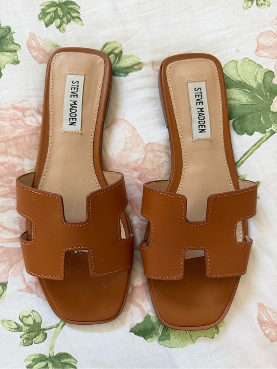 Steve Madden Shoes - Steve Madden Cognac Brown Cutout Slide Mules
